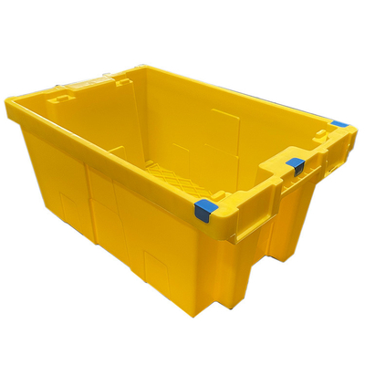 Cajones plásticos encajables del cajón móvil plástico amarillo del HDPE de 60 de x 40 de los x 27.5cm