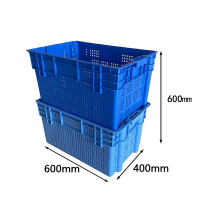 600 cajones plásticos azules 100% de Apple de la categoría alimenticia del HDPE móvil plástico del cajón X.400