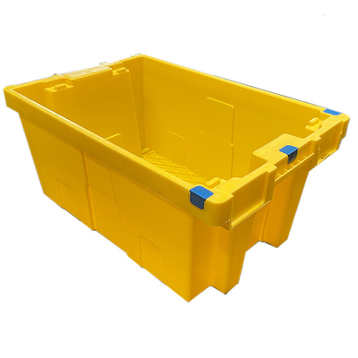 Cajones plásticos encajables del cajón móvil plástico amarillo del HDPE de 60 de x 40 de los x 27.5cm