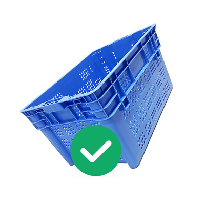 El grado móvil plástico azul de los mariscos de la carga del cajón 50Kg del HDPE ventiló encajable