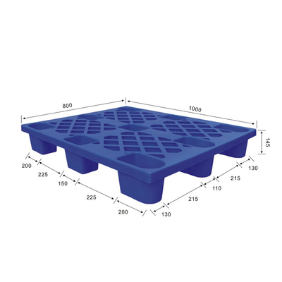 Las plataformas plásticas industriales 1000x800 de los PP del HDPE atraviesan