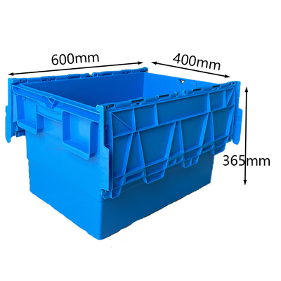 cajones plásticos de la caja de 600x400x365m m de Warehouse del HDPE móvil plástico de la carga 50Kg