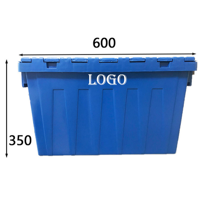 El envío plástico grande encajable encajona compartimientos de mudanza reutilizables azules de la carga 50Kg del HDPE