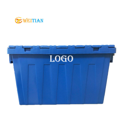cajones de mudanza apilables azules de la carga 50Kg del HDPE logístico plástico de la caja del peso 3000g