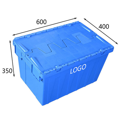 cajones de mudanza apilables azules de la carga 50Kg del HDPE logístico plástico de la caja del peso 3000g