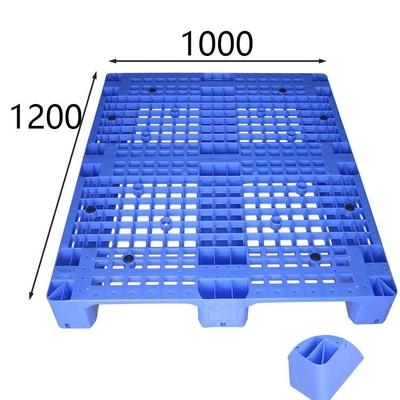 Carga estática 6000 kilogramos de Rackable de HDPE estándar euro 1200x1000 azul de las plataformas plásticas