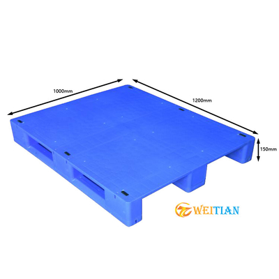 Plataforma plástica PE 1200 x 1000 azules del HDPE industrial entrada de 4 maneras